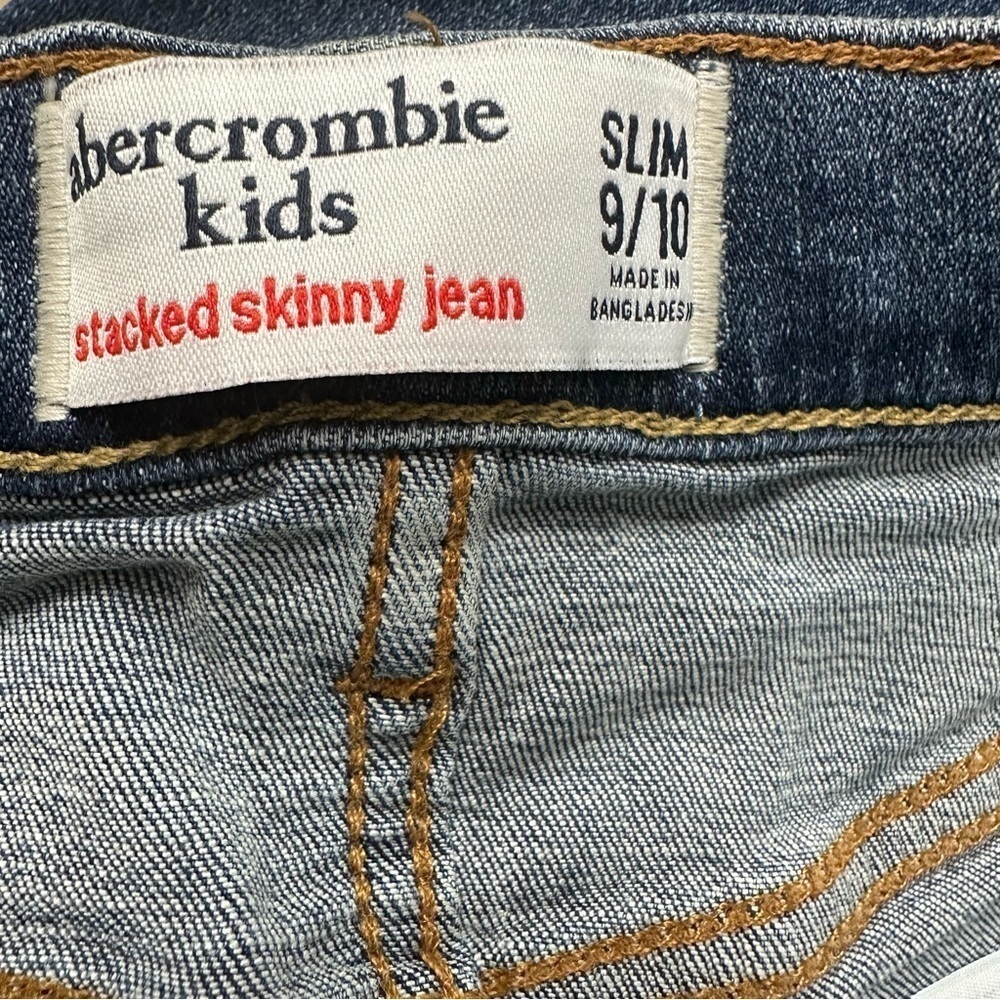 Abercrombie Kids Distressed Stacked Skinny Jean 9/10 Slim Blue NEW WITH TAGS - Picture 6 of 6